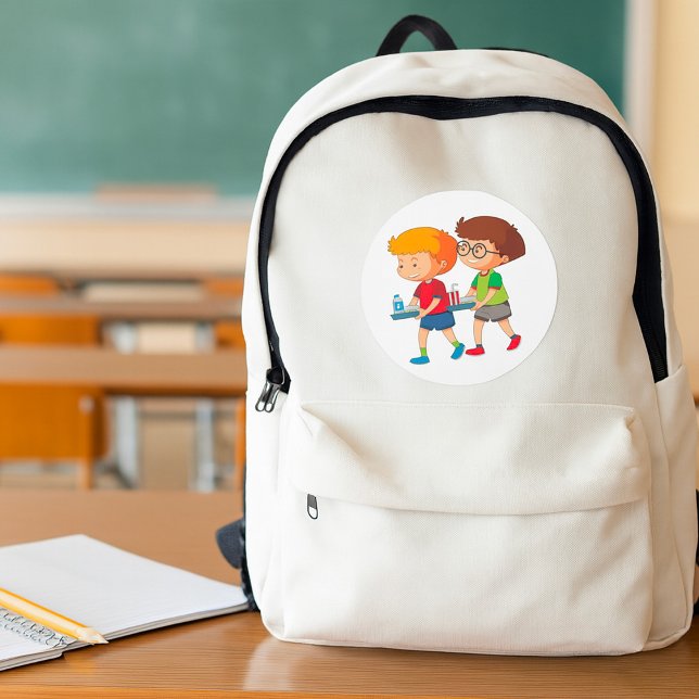 Adesivo Redondo Bandejas de Carregando para Meninos Adoráveis (Criador carregado)