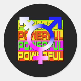 Adesivo Redondo Bandejas de Cores PODEROSAS do Trans Pride