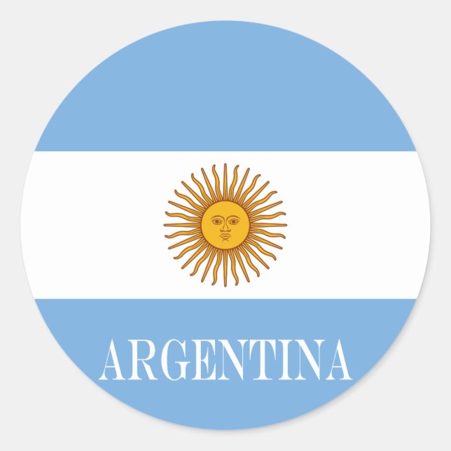Adesivo Redondo Bandera de bandeira da Argentina (Frente)