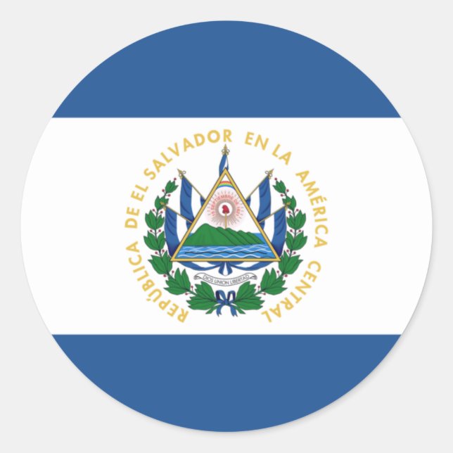 Adesivo Redondo Bandera de El Salvador (Frente)