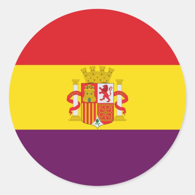Adesivo Redondo Bandera de la República Española (Frente)