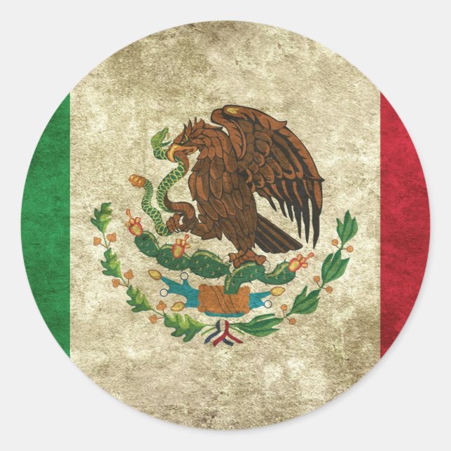 Adesivo Redondo Bandera do México - Bandeira do México (Frente)