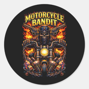 Adesivo Redondo Bandido de Motocicleta