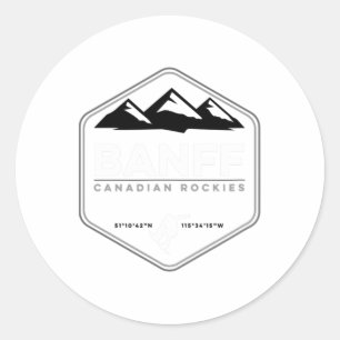 Adesivo Redondo Banff Canadian Rockies Norquay Snowboard T Shirt