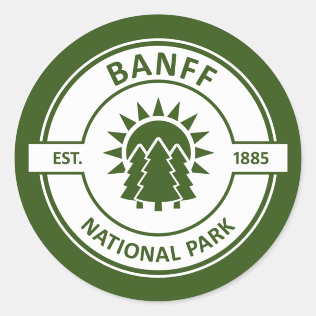 Adesivo Redondo Banff National Park (Frente)