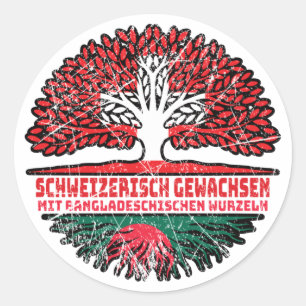 Adesivo Redondo Bangladeche Schweizer Schweiz Baum