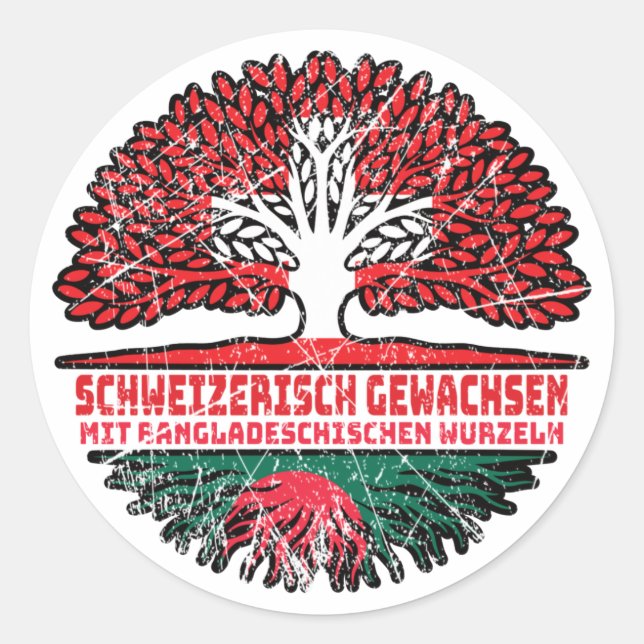 Adesivo Redondo Bangladeche Schweizer Schweiz Baum (Frente)