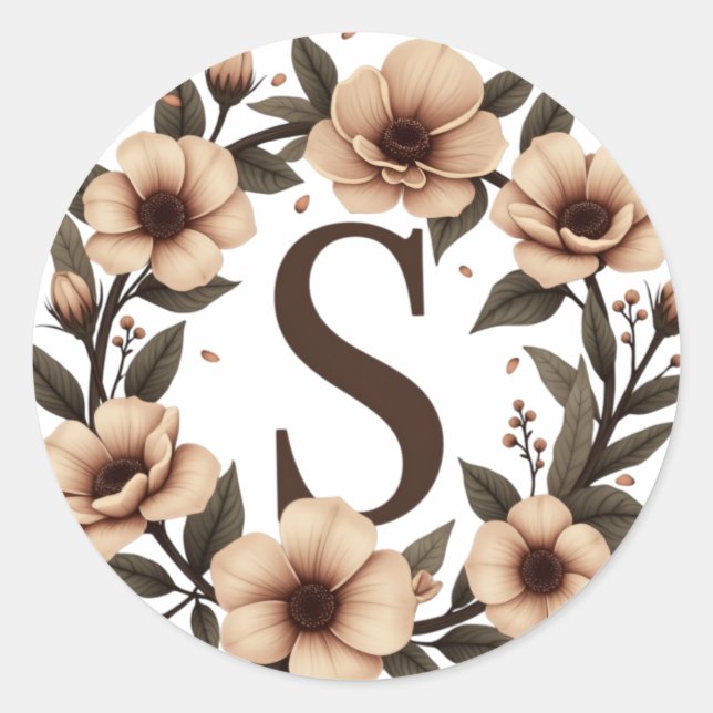 Adesivo Redondo Banheira De Café Monograma (Frente)