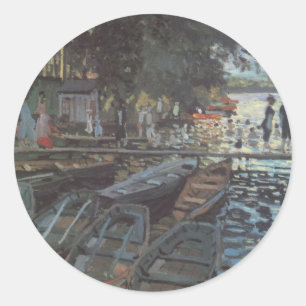 Adesivo Redondo Banhistas em La Grenouillère de Claude Monet