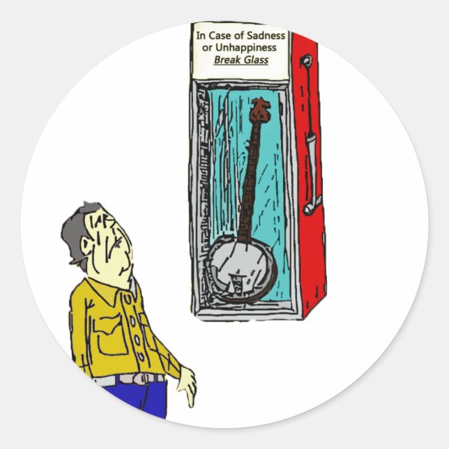 Adesivo Redondo Banjo de emergência (Frente)