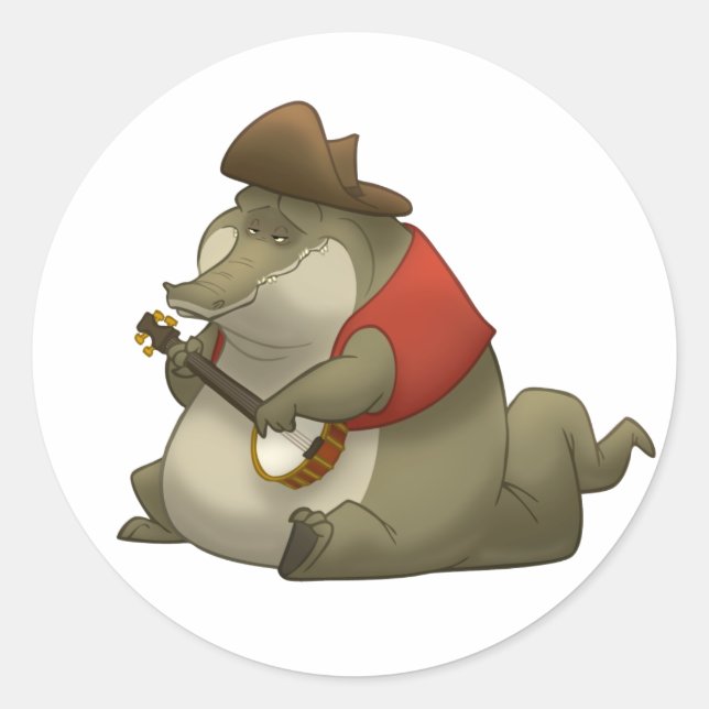 Adesivo Redondo Banjo-Strummin" (Frente)