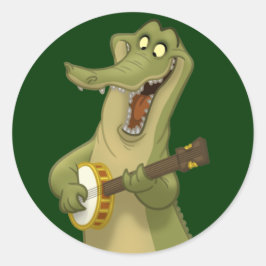 Adesivo Redondo Banjo-Strummin' Gator Stickers