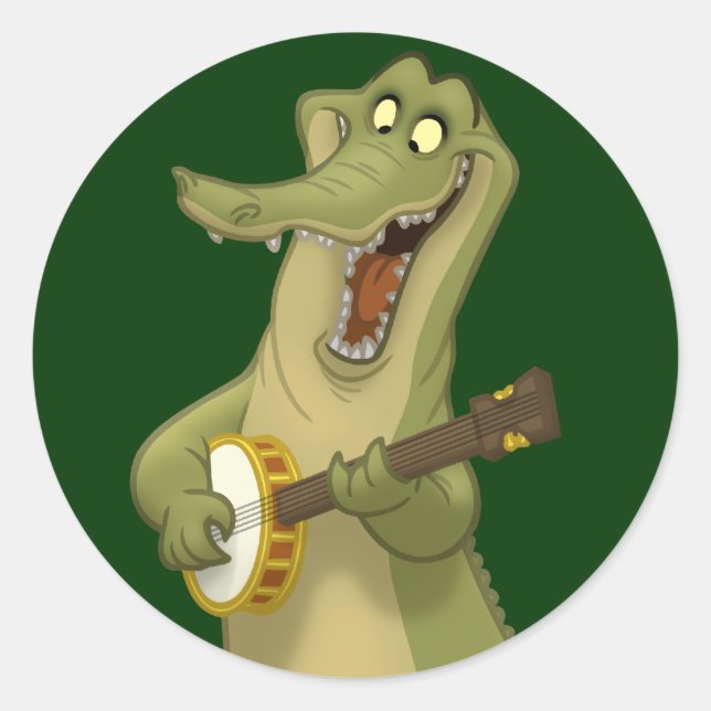 Adesivo Redondo Banjo-Strummin' Gator Stickers (Frente)