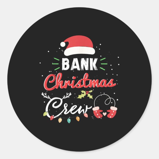 Adesivo Redondo Bank Christmas Crew Funny Banker Matching  (Frente)