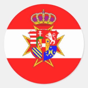 Adesivo Redondo Banner branco vermelho Grão-Ducado da Toscana