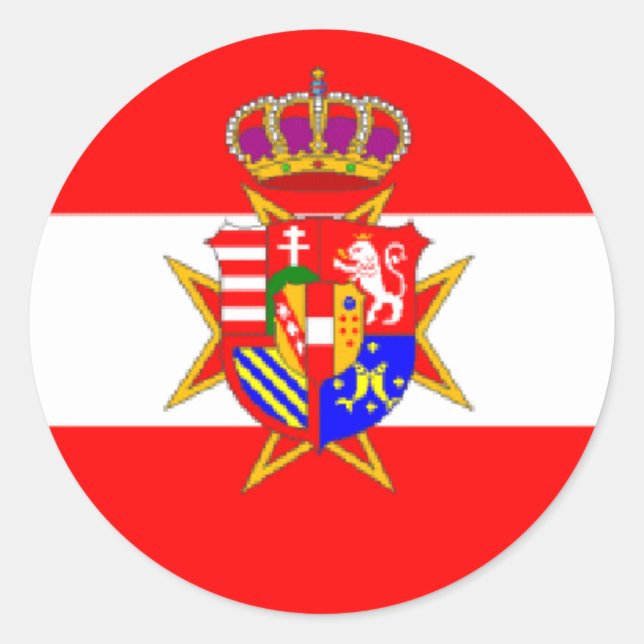 Adesivo Redondo Banner branco vermelho Grão-Ducado da Toscana (Frente)