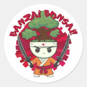 Adesivo Redondo Banzai Bonsai!