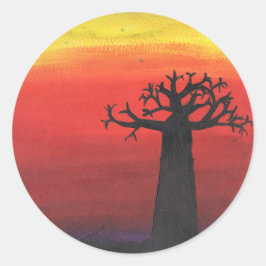 Adesivo Redondo Baobab Silhouette