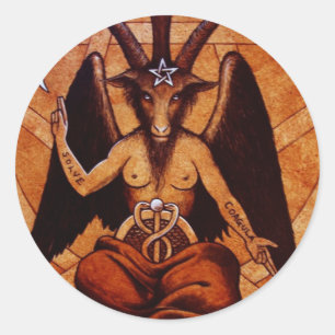 Adesivo Redondo baphomet