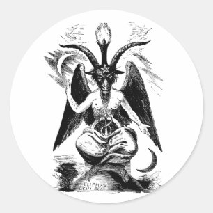 Adesivo Redondo Baphomet (preto)