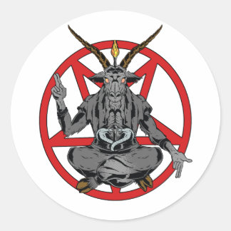 Adesivo Redondo Baphomet roi de l'enfer