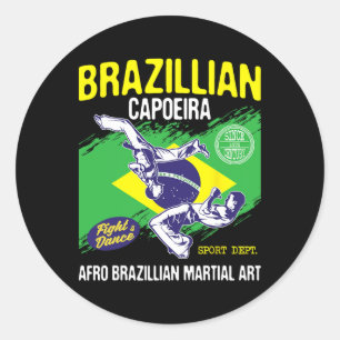 Adesivo Redondo Bapoeira brasileira - Luta pela dança do fôlego da