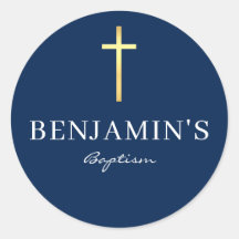 BAPTISMO SEAL marinho azul-escuro de ouro fino