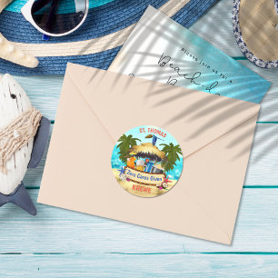 Adesivo Redondo Bar Beach Tiki