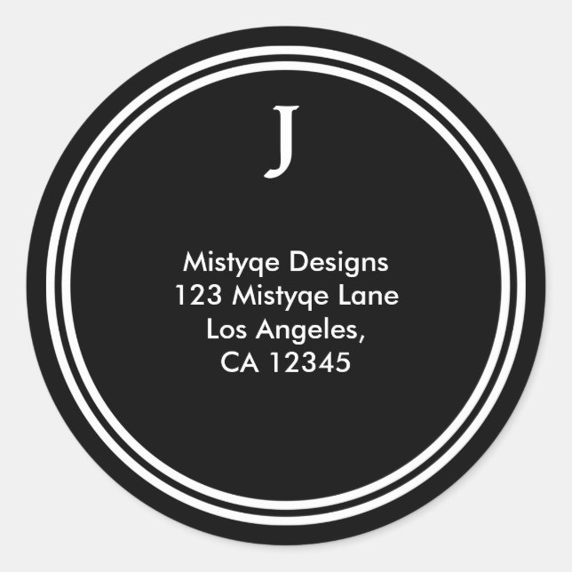 Adesivo Redondo Bar brilhante/adesivos Mitzvah Monogramas (Frente)