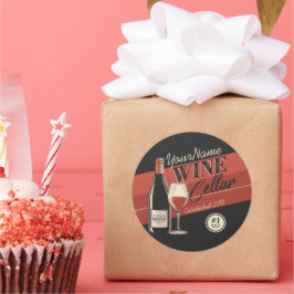 Adesivo Redondo Bar da sala de Provando da Garrafa do Vinho Person