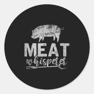 Adesivo Redondo Bar Engraçado De Churrasco De Fumar De Carne Suspe