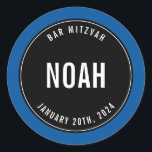 Adesivo Redondo BAR MITZVAH - azul-azul-azul-preto simples e simpl<br><div class="desc">por kat massard >> https://linktr.ee/simplysweetpaperie <<<</div>