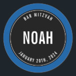 Adesivo Redondo BAR MITZVAH - azul-azul-azul-preto simples e simpl<br><div class="desc">por kat massard >> https://linktr.ee/simplysweetpaperie <<<</div>