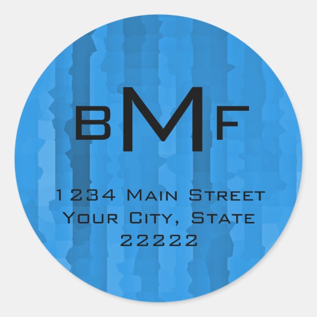 Adesivo Redondo Bar Mitzvah Blue Techno Streaks (Frente)