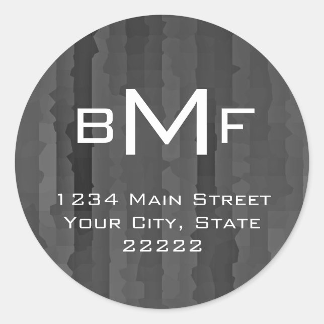 Adesivo Redondo Bar Mitzvah — Cinza de carvão - Streams (Frente)