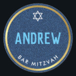 Adesivo Redondo BAR MITZVAH inteligente tipo negrito tipo ouro azu<br><div class="desc">por kat massard >> WWW.SIMPLYSWEETPAPERIE.COM <<<</div>