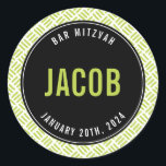 Adesivo Redondo BAR MITZVAH — limão preto simples e simples<br><div class="desc">por kat massard >> https://linktr.ee/simplysweetpaperie <<<</div>