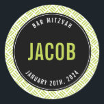 Adesivo Redondo BAR MITZVAH — limão preto simples e simples<br><div class="desc">por kat massard >> https://linktr.ee/simplysweetpaperie <<<</div>