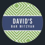Adesivo Redondo BAR MITZVAH — marinho geométrico simples e moderno<br><div class="desc">por kat massard >> https://linktr.ee/simplysweetpaperie <<<</div>