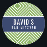 Adesivo Redondo BAR MITZVAH — marinho geométrico simples e moderno<br><div class="desc">por kat massard >> https://linktr.ee/simplysweetpaperie <<<</div>