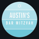 Adesivo Redondo BAR MITZVAH (moderno bloco de ombreiros) azul turq<br><div class="desc">por kat massard >> https://linktr.ee/simplysweetpaperie << Ame o design,  mas gostaria de ver algumas mudanças - outro esquema de cores,  produto,  adicionar uma foto ou adaptado para uma ocasião diferente - não se preocupe em entrar em contato comigo,  kat@simplysweetPAPERIE.com - Estou feliz em ajudar!</div>