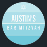 Adesivo Redondo BAR MITZVAH (moderno bloco de ombreiros) azul turq<br><div class="desc">por kat massard >> https://linktr.ee/simplysweetpaperie << Ame o design,  mas gostaria de ver algumas mudanças - outro esquema de cores,  produto,  adicionar uma foto ou adaptado para uma ocasião diferente - não se preocupe em entrar em contato comigo,  kat@simplysweetPAPERIE.com - Estou feliz em ajudar!</div>