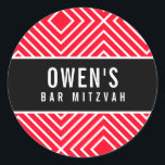 Adesivo Redondo BAR MITZVAH preto geométrico<br><div class="desc">por kat massard >> https://linktr.ee/simplysweetpaperie <<<</div>