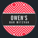 Adesivo Redondo BAR MITZVAH preto geométrico<br><div class="desc">por kat massard >> https://linktr.ee/simplysweetpaperie <<<</div>