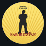 Adesivo Redondo Bar Mitzvah Sticker Amarelo<br><div class="desc">Você pode "marca" qualquer coisa e transformá-la no tema do Bar do Filme Star do seu filho Mitzvah. Coloque adesivos em caixas de "doces de cinema", presentes, presentes, prêmios, coloque-os em caixas de pipoca, coloque-os nos próprios sacos de presente... ou em praticamente qualquer coisa que você queira dar um pouco...</div>