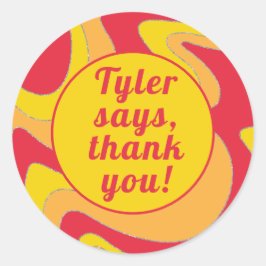 Adesivo Redondo Bar Mitzvah Sticker Round Waves