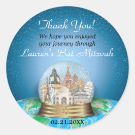 Adesivo Redondo Bar Mundial de Neve - Bat Mitzvah