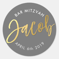 BAR PERSONALIZADO Mitzvah para cinzas Jacob + ouro