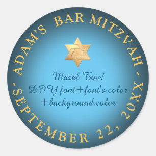 Adesivo Redondo Bar PixDezines Mitzvah/Bat Mitzvah/cor DIY