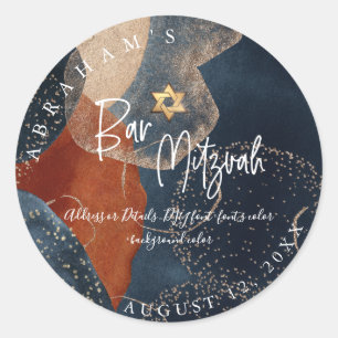 Adesivo Redondo Bar PixDezines Mitzvah, H2 Modern Abstrato Classic